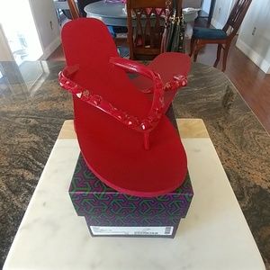 Tory Burch Jeweled Flip Flops